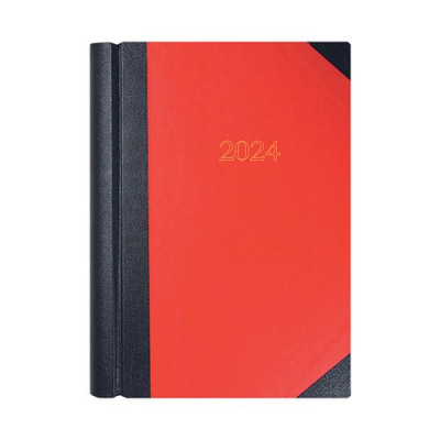 Collins A4 Desk Diary 2Day Per Page Black/Red 2024 42