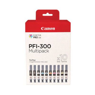 Canon PFI-300 Multipack Ink Cartridges Assorted (Pack of 10) 4192C008