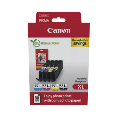 Canon CLI-551XL BK/C/M/Y Photo Value 6443B008