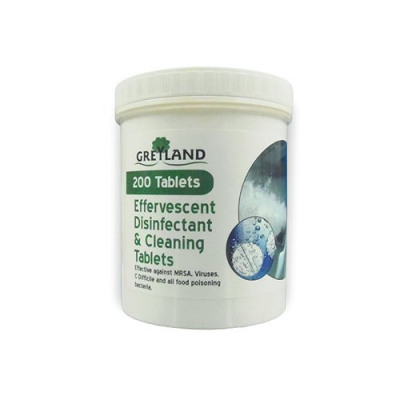 Effervescent Chlorine Disinfectant and Cleaning Tablets White (Pack of 200) 1016030