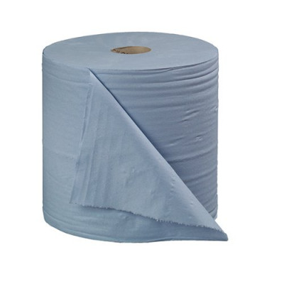 2Work 2-Ply Forecourt Roll 400m Blue (Pack of 2) B2B340