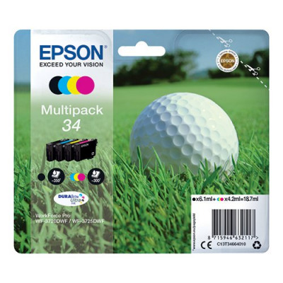 Epson Singlepack 4 Colour 34 DURABrite Ultra Ink C13T34664010