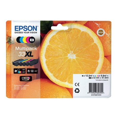 Epson Multipack 33XL Non-Tagged Ink Cartridges CMYKPhK (Pack of 5) C13T33574011