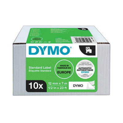 Dymo D1 Tape 12mm Black on White