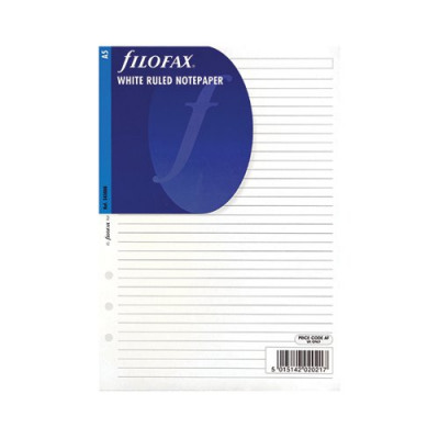 Filofax A5 Ruled White Paper (Pack of 25) 343008