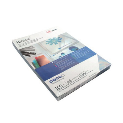 GBC HiClear Binding Covers PVC 200 Micron A4 Super Clear (Pack of 100) CE012080U