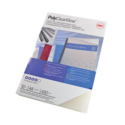GBC PolyClearView Binding Covers 350 Micron A4 Clear Matte (Pack of 100) IB387166