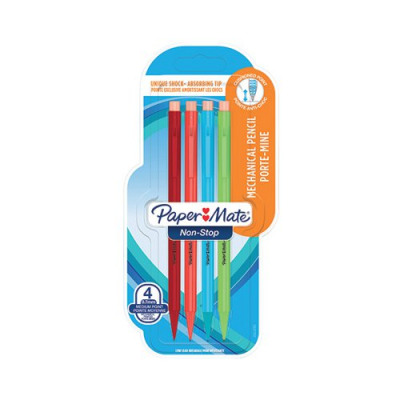 Papermate Assorted Neon Non-Stop Automatic Pencils 0.7mm Blister Pack 12x4 (Pack of 48) 1906122