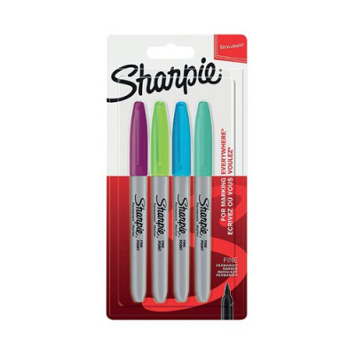 Sharpie 08 Permanent Marker Fun Fine Assorted Blister (Pack of 4) 1985859