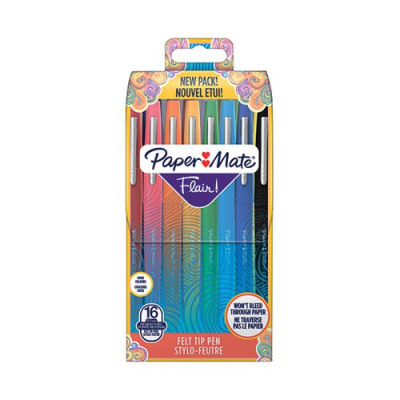 Papermate Assorted Flair Fibre Tip (Pack 16) S0977450