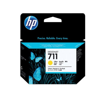 HP 711 Yellow Inkjet Cartridge (Pack of 3) CZ136A