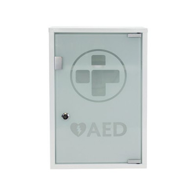 Mediana AED Metal Wall Cabinet with Glass Door and Alarm Lockable Large 300x145x460mm 3098