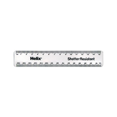 Helix Shatter Resistant Ruler 15cm Clear (Pack of 25) 010311