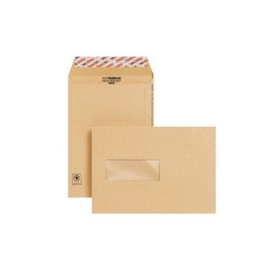 New Guardian C5 Envelopes Window Pocket Peel and Seal 130gsm Manilla (Pack of 250) F26639
