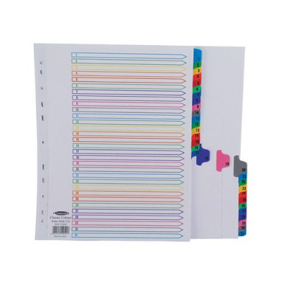 Concord Index 1-31 A4 Extra-Wide White With Multicolour Tabs 10001/Cs100
