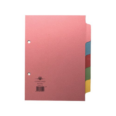 Concord 5-Part Subject Divider A5 Assorted 70599/J5