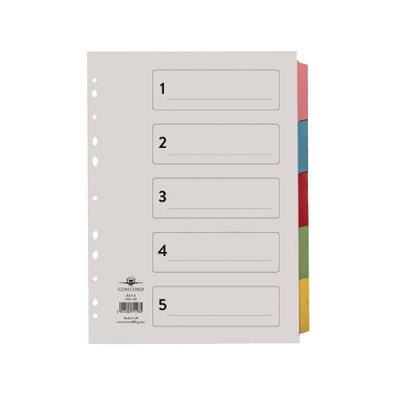 Concord 5-Part Printed Index Subject Divider A4 71198/PJ11
