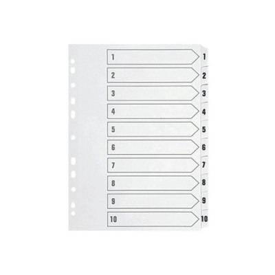 Q-Connect 1-10 Index Multi-punched Polypropylene White A4 KF01353