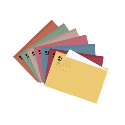 Q-Connect Square Cut Folder Lightweight 180gsm Foolscap Assorted (Pack 100) KF01491