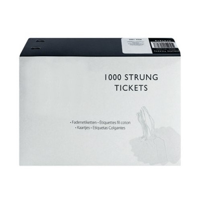 37x24mm White Strung Ticket (Pack of 1000) KF01618