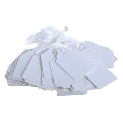 48x30mm White Strung Ticket (Pack of 1000) KF01620