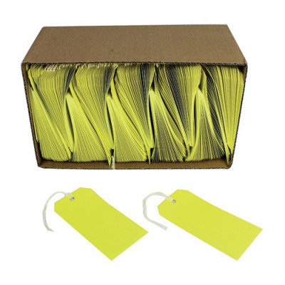 Yellow Strung Tags 120x60mm (Pack of 1000) KF01626