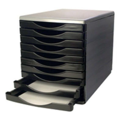 Q-Connect Black and Grey 10 Drawer Tower KF02254