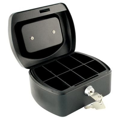 Q-Connect 6 inch Black Cash Box KF02601