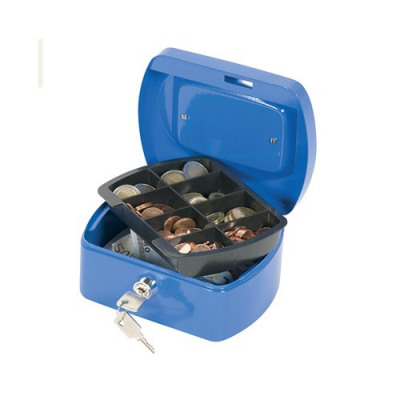 Q-Connect Blue 6 Inch Cash Box KF02608