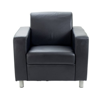 Avior Black Leather Faced Executive Reception Arm Chair KF03529