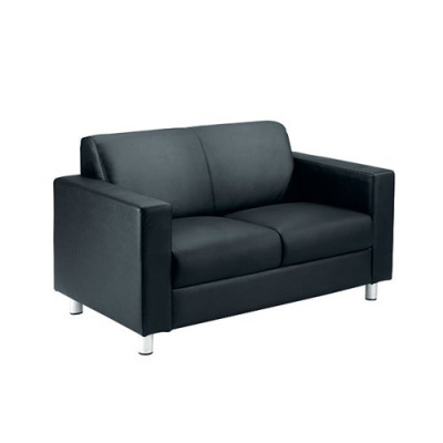 Avior Black Leather Faced Executive Reception Sofa KF03530