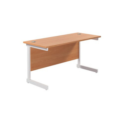 Jemini Single Rectangular Desk 1200x600mm Beech/White KF800469
