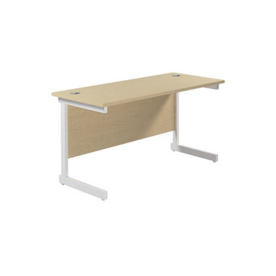 Jemini Single Rectangular Desk 1200x600mm Maple/White KF800502