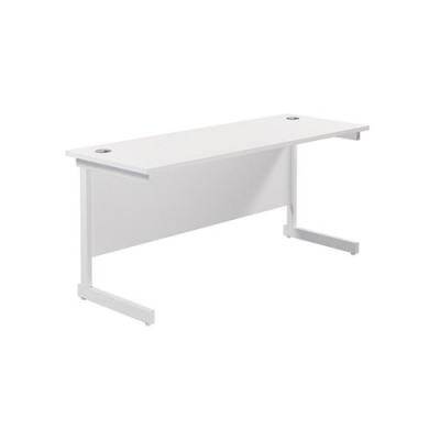 Jemini Single Rectangular Desk 1600x600mm White/White KF800738
