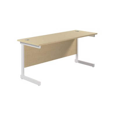 Jemini Single Rectangular Desk 1800x600mm Maple/White KF800862