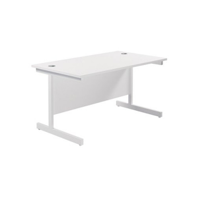 Jemini Single Rectangular Desk 1200x800mm White/White KF801099