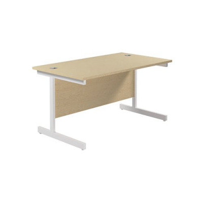Jemini Single Rectangular Desk 1200x800mm Maple/White KF801104