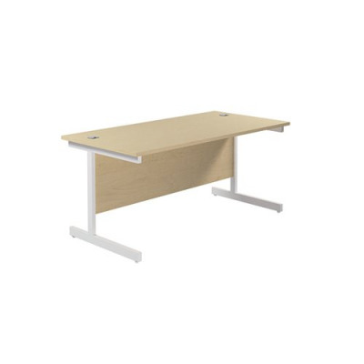 Jemini Single Rectangular Desk 1800x800mm Maple/White KF801465