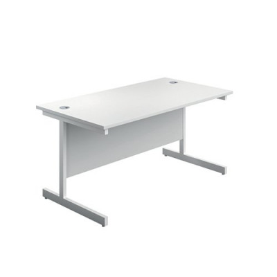 First Single Rectangular Desk 1200x800mm White/White KF803362