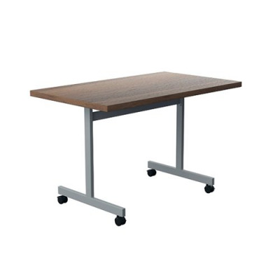 Jemini Tilting Table 1200 x 700mm Dark Walnut/Silver KF816739