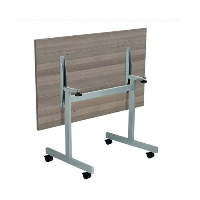 Jemini Rectangular Tilting Table 1200 x 700mm Grey Oak/Silver KF816746