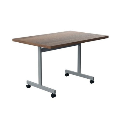 Jemini Tilting Table 1200 x 800mm Dark Walnut/Silver KF816783