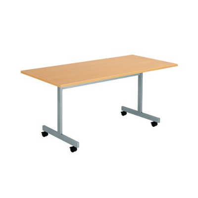 Jemini Rectangular Tilting Table 1600 x 700mm Beech/Silver KF816821