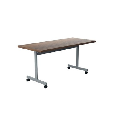 Jemini Tilting Table 1600 x 700mm Dark Walnut/Silver KF816838
