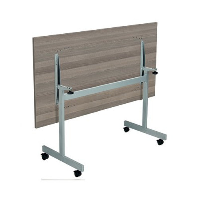 Jemini Rectangular Tilting Table 1600 x 700mm Grey Oak/Silver KF816845