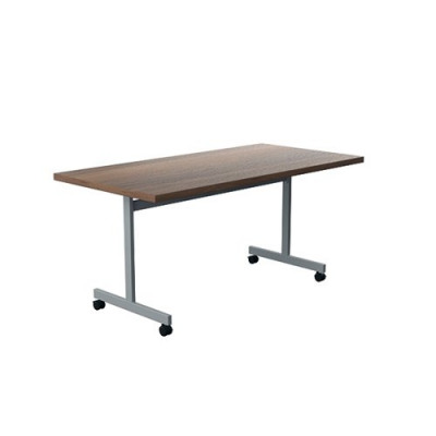 Jemini Tilting Table 1800 x 800mm Dark Walnut/Silver KF816882