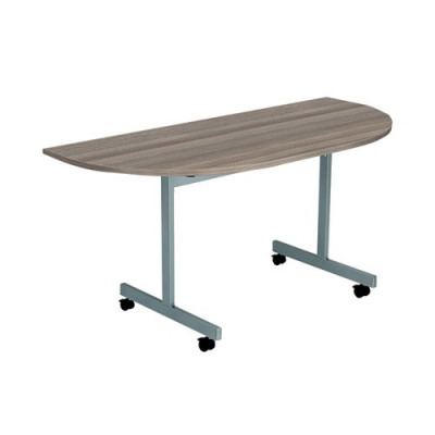Jemini D-End Tilt Table 1400x700mm Dark Walnut/Silver OETT1470DENDSVDW