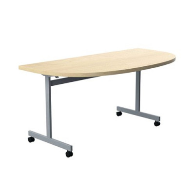 Jemini D-End Tilt Table 1400 x 700mm Maple/Silver OETT1470DENDSVMA
