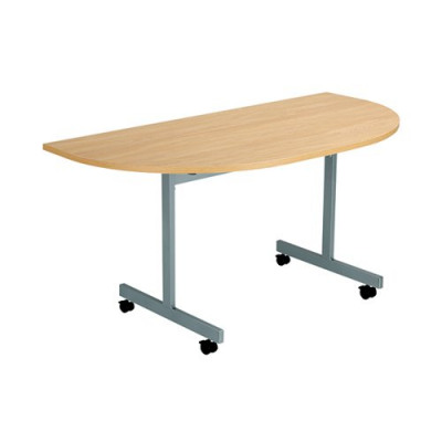 Jemini D-End Tilt Table 1400 x 700mm Nova Oak/Silver OETT1470DENDSVNO