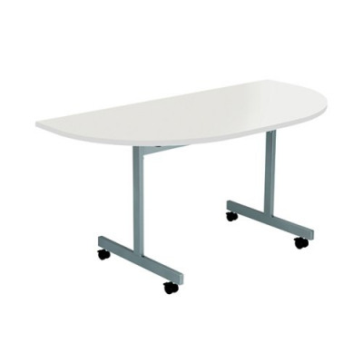 Jemini D-End Tilt Table 1400 x 700mm White/Silver OETT1470DENDSVWH